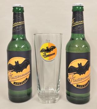 Flatterman-Set mit einem Glas und 2 Flaschen